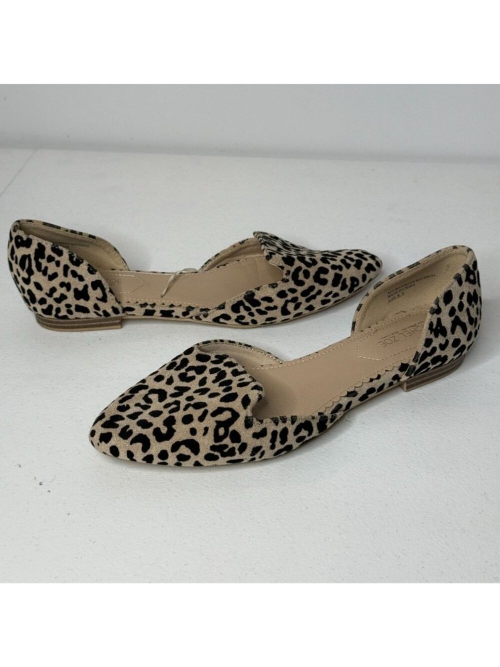 Rachel Zoe Leopard Flats 8.5 D'Orsay Pointed Toe Animal Print Y2K Statement